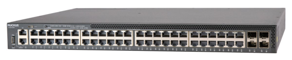 RUCKUS Networks switch full managed layer3 52 port • 48x 1 gbe • poe budget 1440 w • 48x poe at • 4x sfp28 • 2 fans • 19" • icx8200-48pf2-e2 • 2 ac p