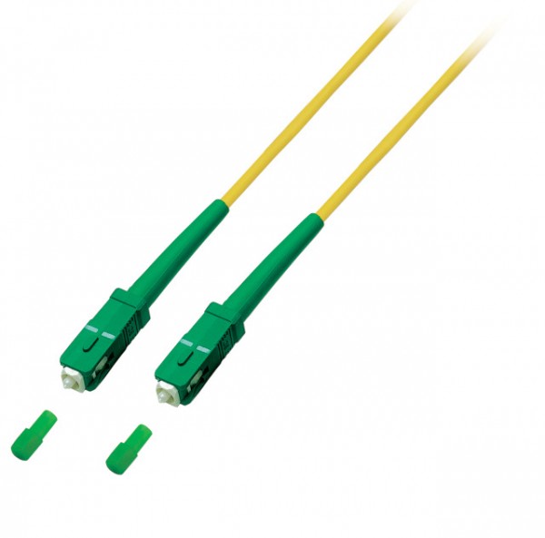 LWL-1-Faser-Patchk. 15mtr.SC(APC8Grad) - SC(APC8Grad), 9/125u,Schrägschliff, simplex
