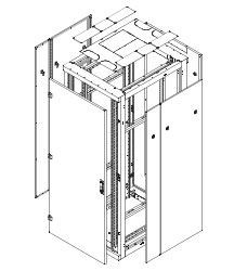 Triton 19"Schrank Flat-Pack, Mittelteil T1200mm, 42HE, Dach, Seitenwände, lichtgrau,