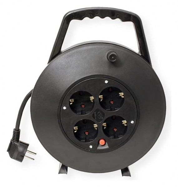 Bachmann Kabeltrommel/-box 4-fach mit Thermoschutz, 10m,