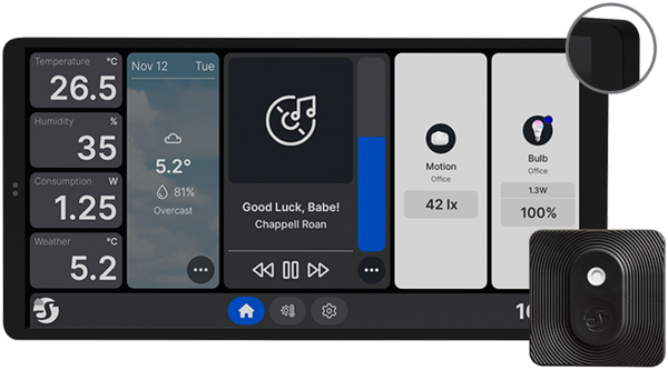 Shelly · Unterputz · &quot;Wall Display X2 Black + Blu H&amp;T Black&quot; · Android · WLAN · Schwarz