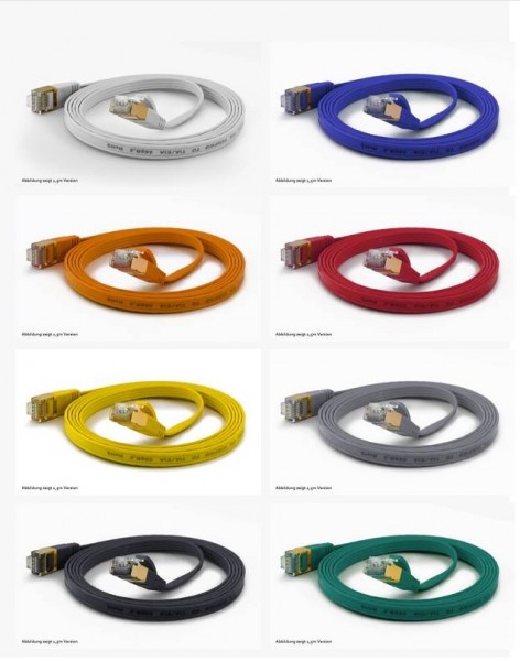 WantecWire FTP, extra flaches Patchkabel CAT6a, q=1,6x6,5mm, weiss, Länge 0,50 m