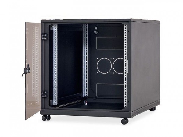 Triton 19&quot;Schrank 12HE, B600/T1000, Schwarz, incl.Rollen,