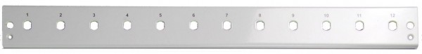LWL-Patchpanel, zbh. Frontblende ST/FC (D-hole) 12x, ohne Kupplungen, grau,