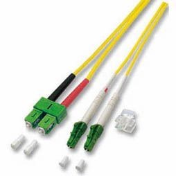 LWL-2-Faser-Patchk. 2mtr.LC(APC 8)-SC(APC 8), 9/125um, Schrägschliff