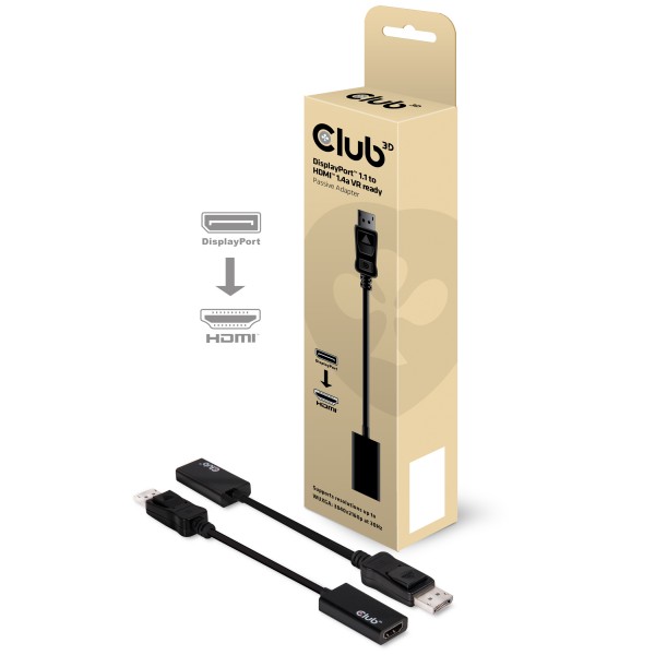 Adapter DisplayPort 1.1 =&gt; HDMI 1.4 *Club3D* VR Ready passiv