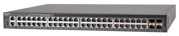 RUCKUS Networks switch full managed layer3 52 port • 48x 1 gbe • poe budget 740 w • 48x poe at • 4x sfp28 • 19" • icx8200-48pf