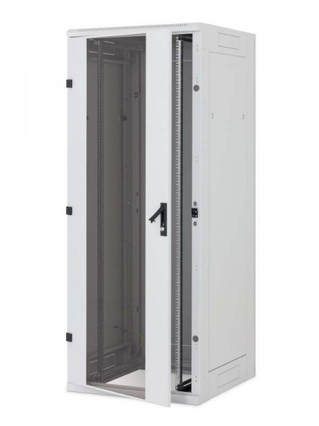 Triton 19"Schrank 37HE, B800/T1000, Lichtgrau,Glastür, RYA-Serie, zerlegbar, für Belastung 1200 kg,