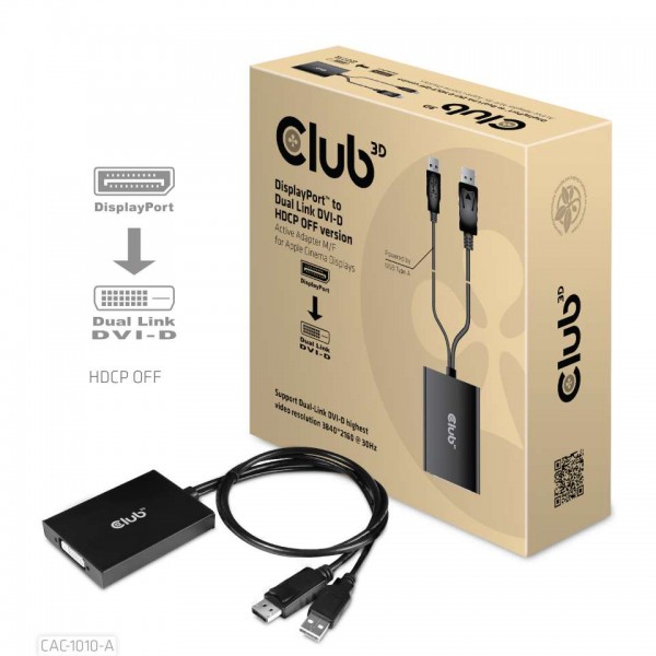 Adapter DisplayPort =&gt; DVI-I *Club3D* Dual Link aktiv für Apple Cinema Displays