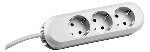 Bachmann Tischsteckdose, 3xDosen(CEE7)-&gt;Stecker(CEE7), Smart, 3m, weiss,