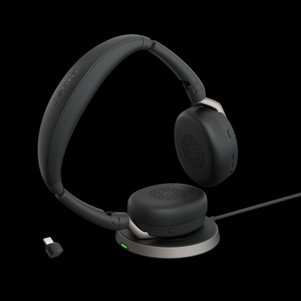 Jabra Evolve2 65 Flex Link380/390c UC Stereo with Charging Stand