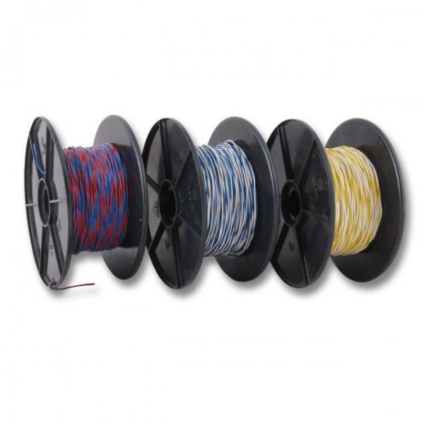 LSA+ TK Schaltdraht YV 2x0,6/1,1 weiss/rot, PVC, 100m Rolle