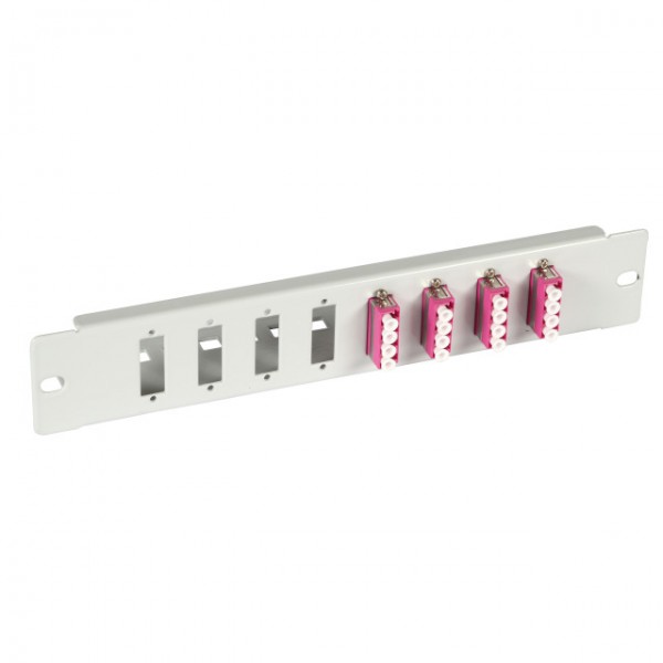 LWL-Frontblende 10&quot;, 8x(SC-Duplex/LC-4fach), ohne Kupplung