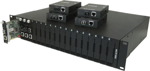 Perle Medien Konverter 10/100 RJ45/St Multimode managed