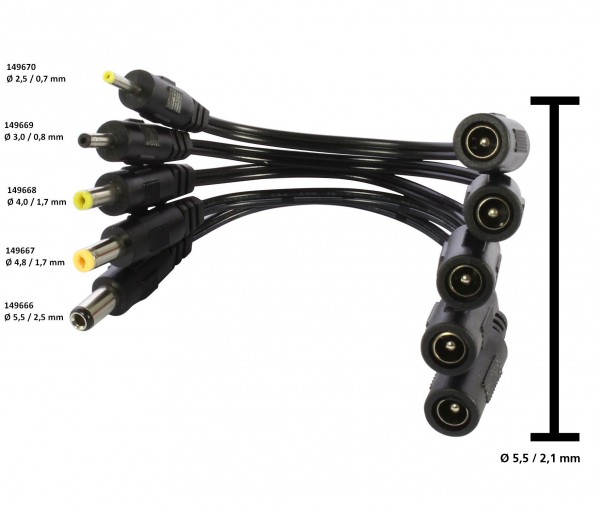 ALLNET Ersatznetzteil zbh. Hohlbuchse -&gt; Hohlstecker Adapter 5,5/2,1mm -&gt; 3,0/0,8mm