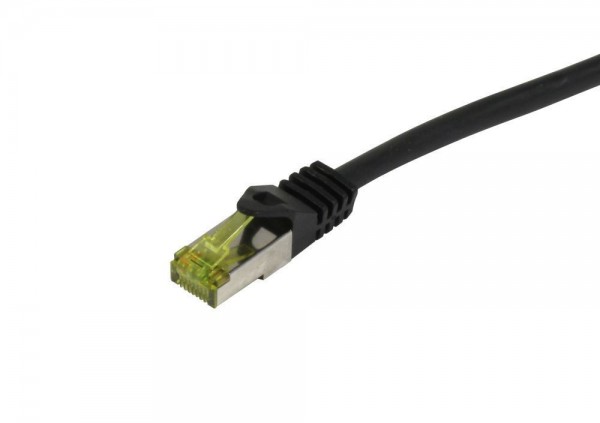 Patchkabel RJ45, CAT6A 500Mhz, 12.5m, schwarz, S-STP(S/FTP), PUR Indoor/Outdoor/Indu (UV/Water/oil/-resistant), AWG26, mit CAT7 Rohkabel, Synergy 21