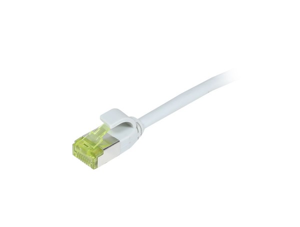 Patchkabel RJ45, CAT6A 500Mhz, 0.25m, grau, S/FTP, slimline rund d=4,5mm, TPE/LSZH(Superflex), AWG28, mit CAT7 Rohkabel, Synergy 21