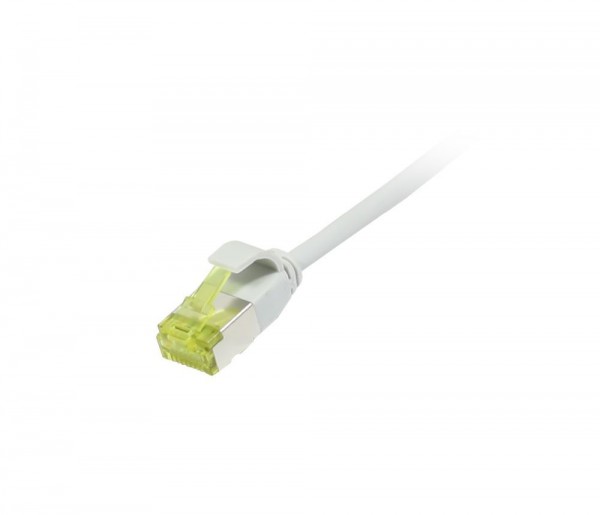 Patchkabel RJ45, CAT6A 500Mhz, 10m, grau, U/FTP, slimline rund d=3,8mm, TPE/LSZH(Superflex), AWG32, mit CAT7 Rohkabel, Synergy 21