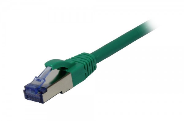 Patchkabel RJ45, CAT6A 500Mhz, 15m, grün, S-STP(S/FTP), AWG26, LSZH, Synergy 21