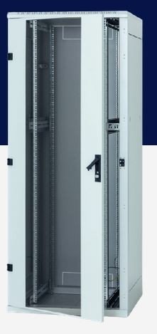 Triton 19"Schrank 42HE, B800/T 600, Lichtgrau, bis 800Kg, Glastür,