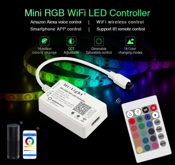 MiBoxer YL1S LED Controller Mini RGB WiFi Alexa Serie