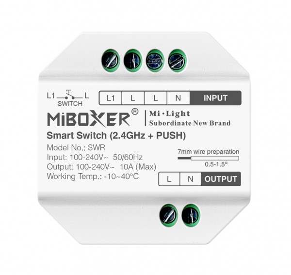 MiBoxer SWR Smart Switch 2,4G + Push ? Funk-Schaltermodul (Tuya kompatibel)