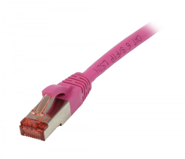 Patchkabel RJ45, CAT6 250Mhz, 0.15m magenta, S-STP(S/FTP), TPE/LSZH(Superflex), Synergy 21,