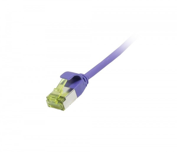 Patchkabel RJ45, CAT6A 500Mhz, 2m, lila, U/FTP, slimline rund d=3,8mm, TPE/LSZH(Superflex), AWG32, mit CAT7 Rohkabel, Synergy 21