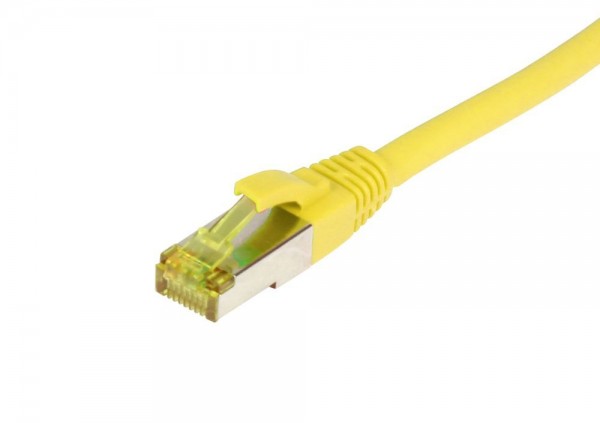 Patchkabel RJ45, CAT6A 500Mhz, 1.5m, gelb, S-STP(S/FTP), TPE/LSZH(Ultraflex), AWG26, mit CAT7 Rohkabel, Synergy 21