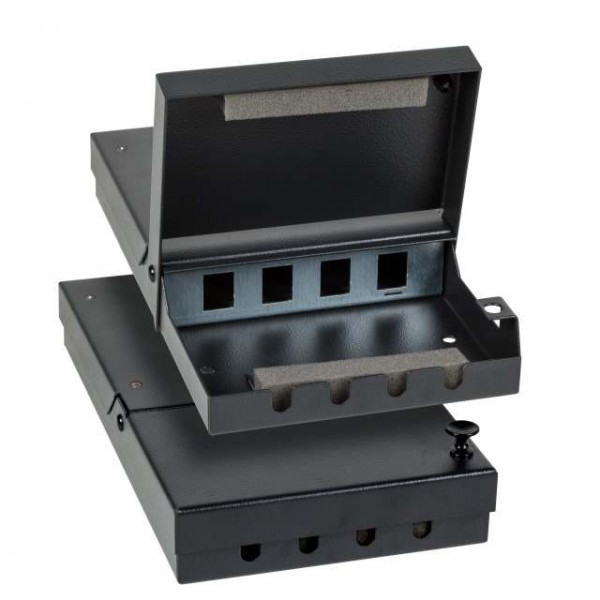 Keystone, Modulträger, Patchpanel für 8xTP-Modul; Aufputz, Metallklappbox