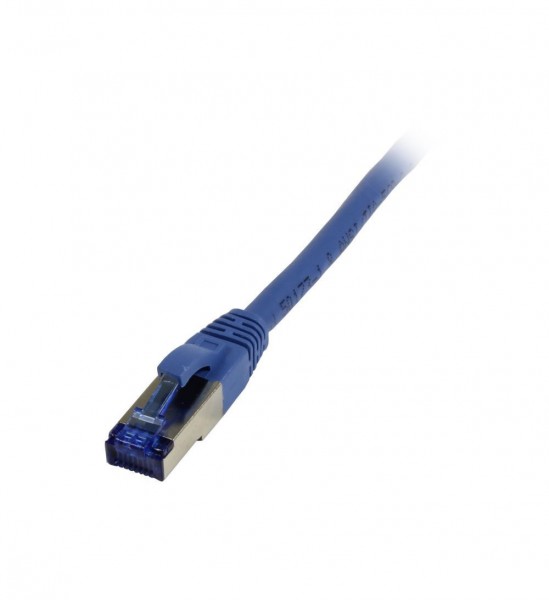 Patchkabel RJ45, CAT6A 500Mhz, 15m, blau, S-STP(S/FTP), TPE/LSZH(Superflex), AWG26, Synergy 21