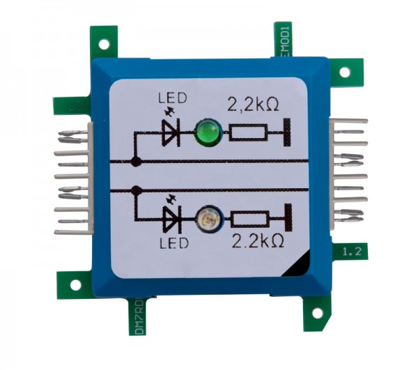 ALLNET Brick?R?knowledge LED dual auf Masse grün & blau Signal durchverbunden