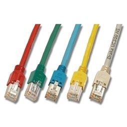 Patchkabel RJ45, CAT5e 100Mhz, 2m gelb; mit Draka SF/UTP+TM11,