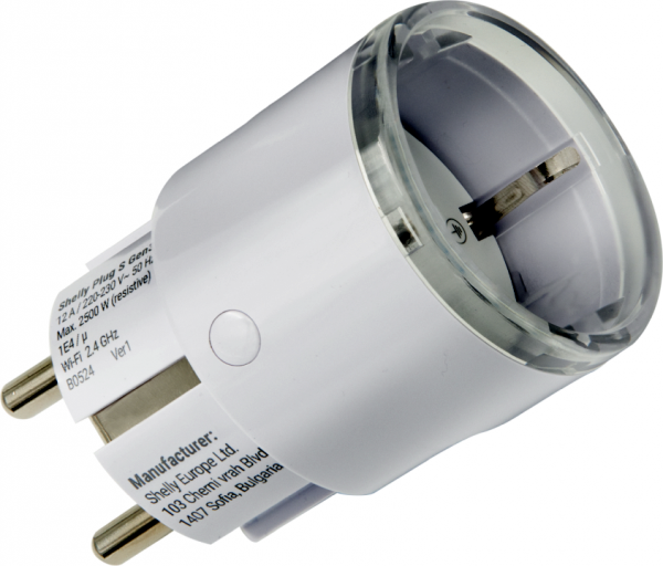 Shelly · Plug &amp; Play "Plug S Gen3 Matter" · Smarter Zwischenstecker · 12A · Messfunktion · WLAN · Matter · BT · weiß