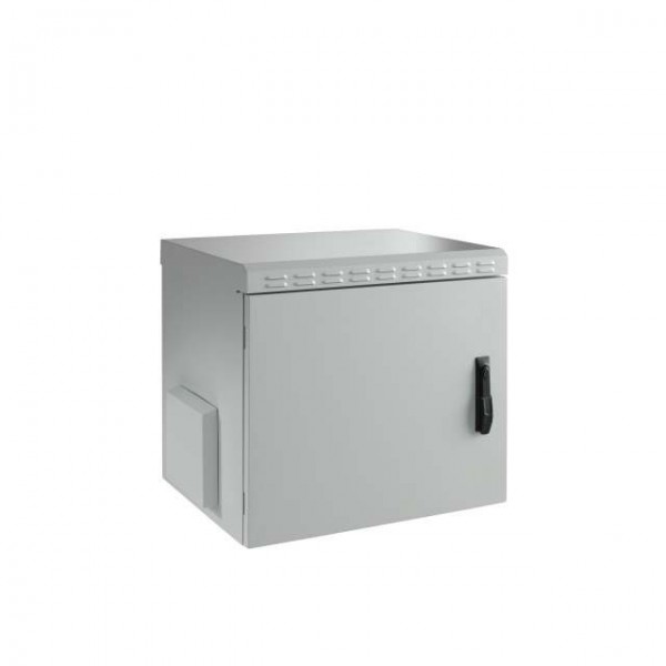 Wandgehäuse 19&quot;, IP55, 12HE, 1-teilig, T450/H630mm, Stahlblechtüre, Lichtgrau,