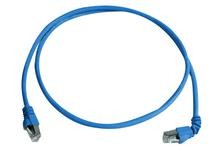 Telegärtner Patchkabel CAT6A, 1x90Grad gedreht, 10m, Blau, 500MHz, S/FTP, Halogenfrei