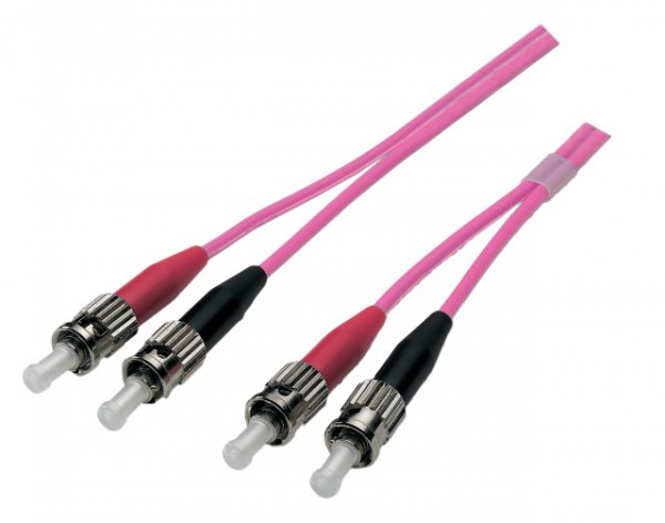 LWL-2-Faser-Patchk. 2mtr. ST-ST, 50/125um, 3mm, OM4,