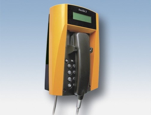 FHF Wetterfestes Telefon FernTel 3 schwarz/gelb mit Disp