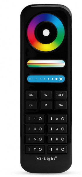 MiBoxer FUT089B LED Fernbedienung RGB-WW (RGB-CCT) 8 Zonen black