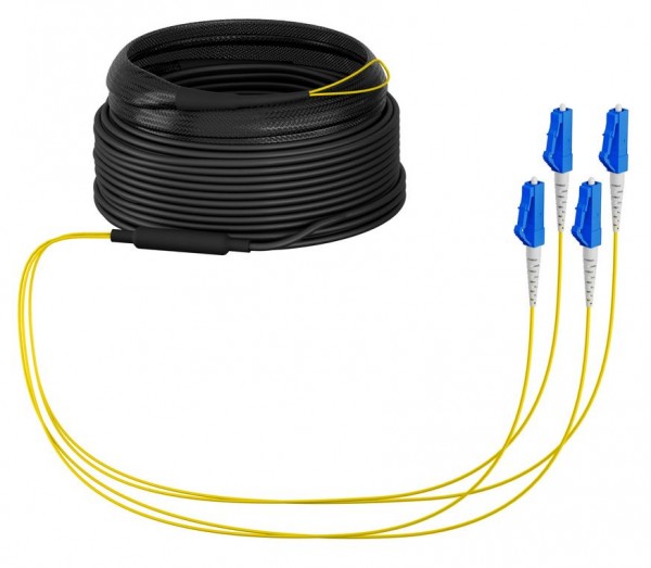 LWL-Kabel, Trunkkabel U-DQ(ZN)BH 4G 9/125, LC/LC OS2 140m, Trommel,