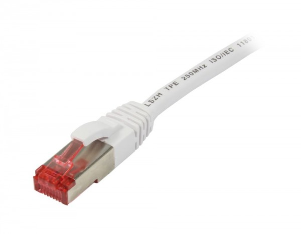 Patchkabel RJ45, CAT6 250Mhz, 0.25m weiss, S-STP(S/FTP), TPE/LSZH(Superflex), Synergy 21,