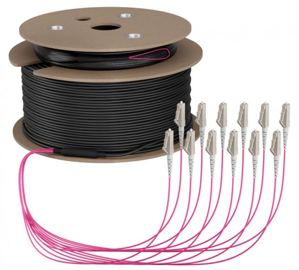 LWL-Kabel, Trunkkabel U-DQ(ZN)BH 8G 50/125, LC/LC OM4 180m