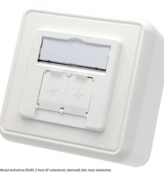 Telegärtner Modulträger,AP-Dose,f. 2xAMJ/AMJ-S-Mod./Kupp.,AW, 80x80, 45Grad, (Keystone)