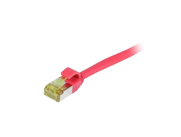 Patchkabel RJ45, CAT6A 500Mhz, 1.0m, rot, S-STP(S/FTP), slimline rund d=4,5mm, TPE/LSZH(Superflex), AWG28, mit CAT7 Rohkabel, Synergy 21