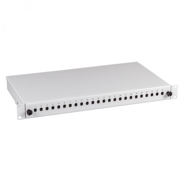 LWL-Patchpanel für 24xSC-simp.,E2000,LC,E2000,LC-Buchsen, 19"/1HE, ohne Kupplungen