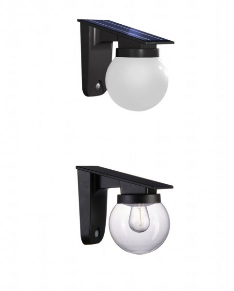 Synergy 21 LED Wand Akku Solar Lampe - Ball clear -