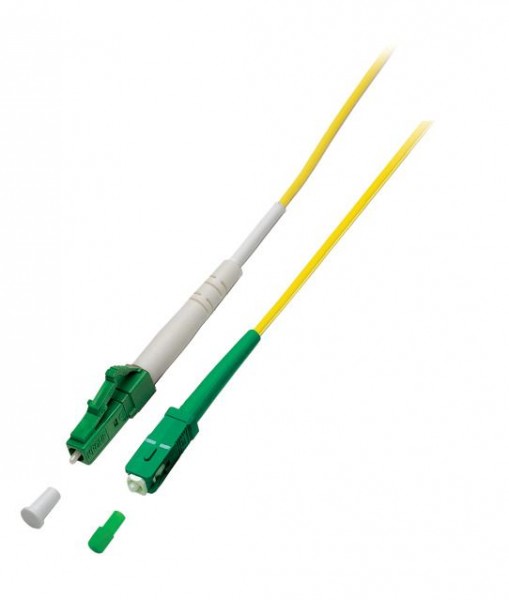 LWL-1-Faser-Patchk. 2mtr.LC(APC8Grad) - SC(APC8Grad), 9/125u,Schrägschliff, simplex