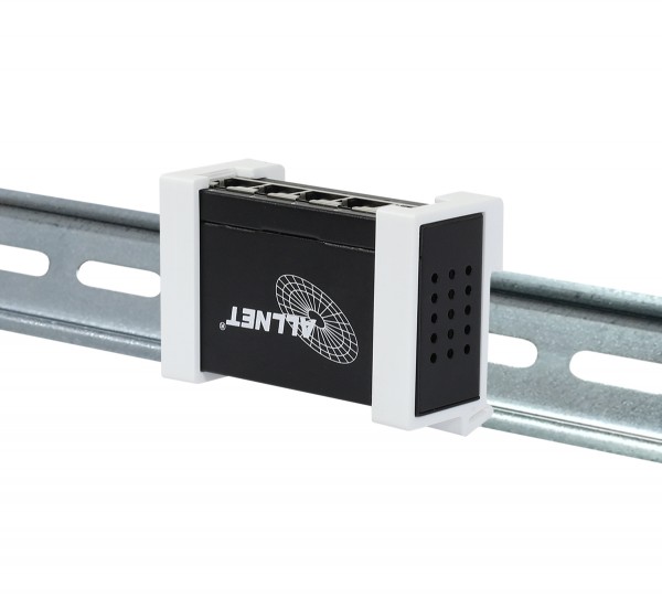 Shelly • Hutschiene • &quot;Pro Verteiler Switch 4&quot; • 4x Pro Anschlüsse • 1x LAN Eingang • Lüfterlos • by ALLNET