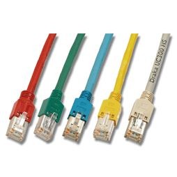 Patchkabel RJ45, CAT5e 100Mhz, 30m gelb; mit Draka SF/UTP+TM11,