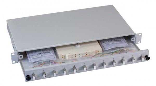 LWL-Patchpanel Spleisbox,19&quot;, 24xLC-Duplex, 9/125um